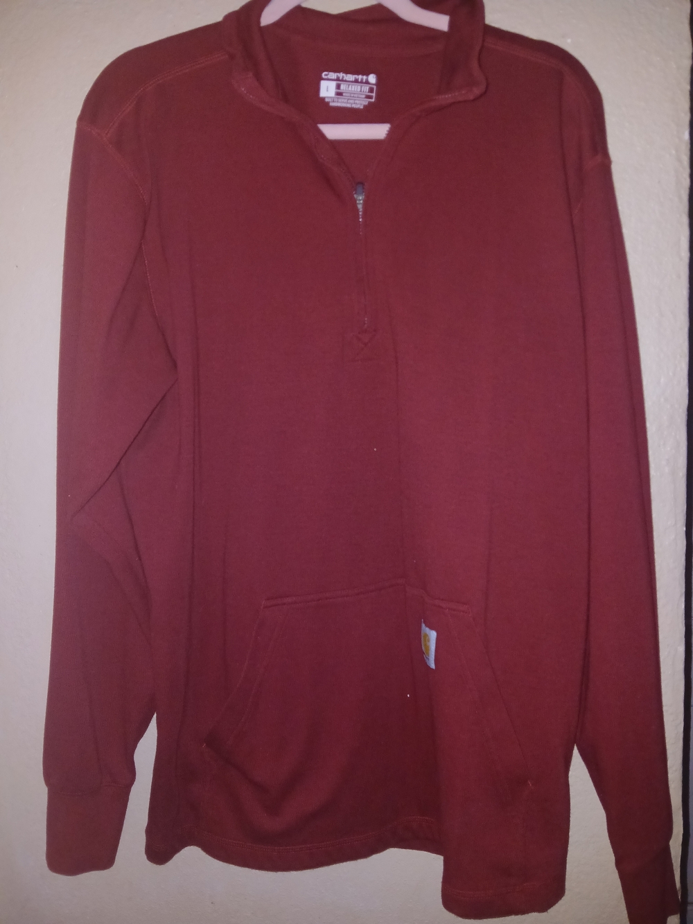 Carhartt Men's Zip-Front Sweatshirt in Burgundy